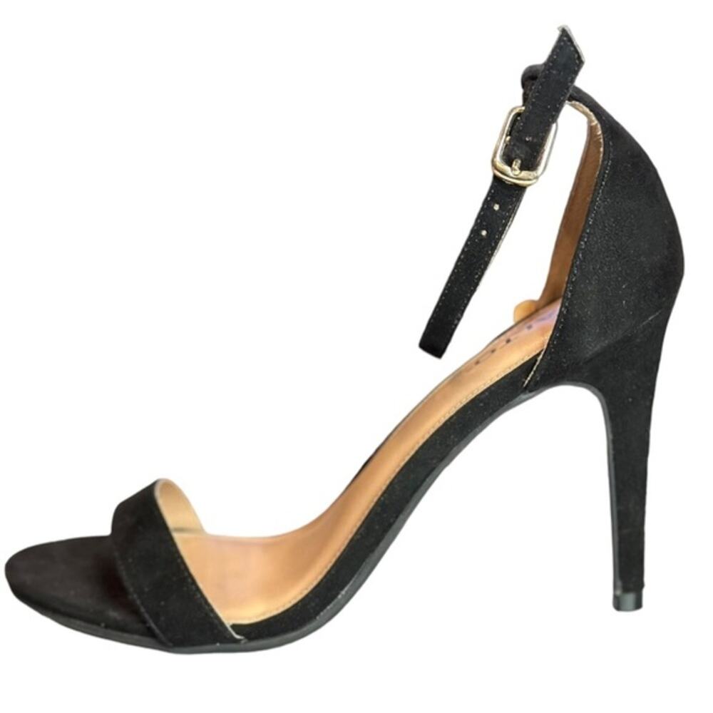 Rialto Revere black faux‎ suede ankle strap single toe strap stiletto size 7.5 - Picture 6 of 9